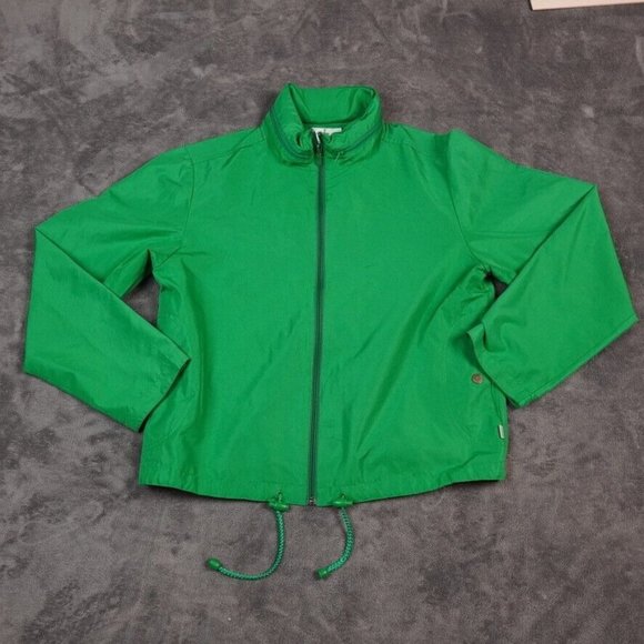 Vintage Calvin Klein Jacket Womens Large Green Hidden‎ Hood Windbreaker **READ** - Picture 1 of 7